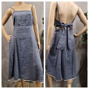 Ottod'Ame Anthro Denim Dress Tie Back Flare